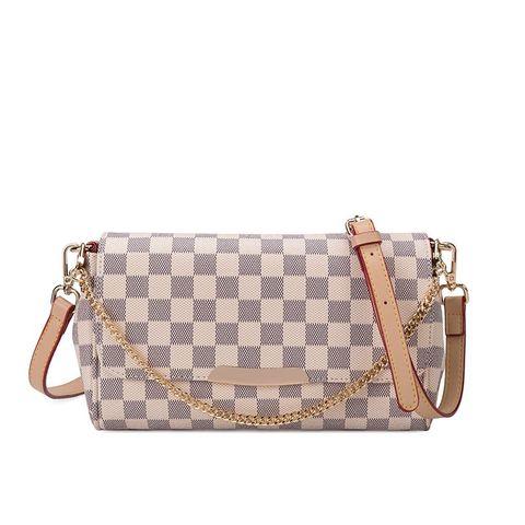 The Lacey Crossbody Purse with Adjustable Strap and Gold Chain Ivy and Pearl Boutique Cream