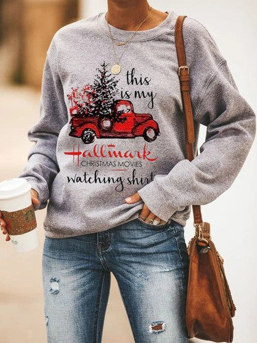 This is my Hallmark Christmas Movie Watching gray sweatshirt Ivy and Pearl Boutique S