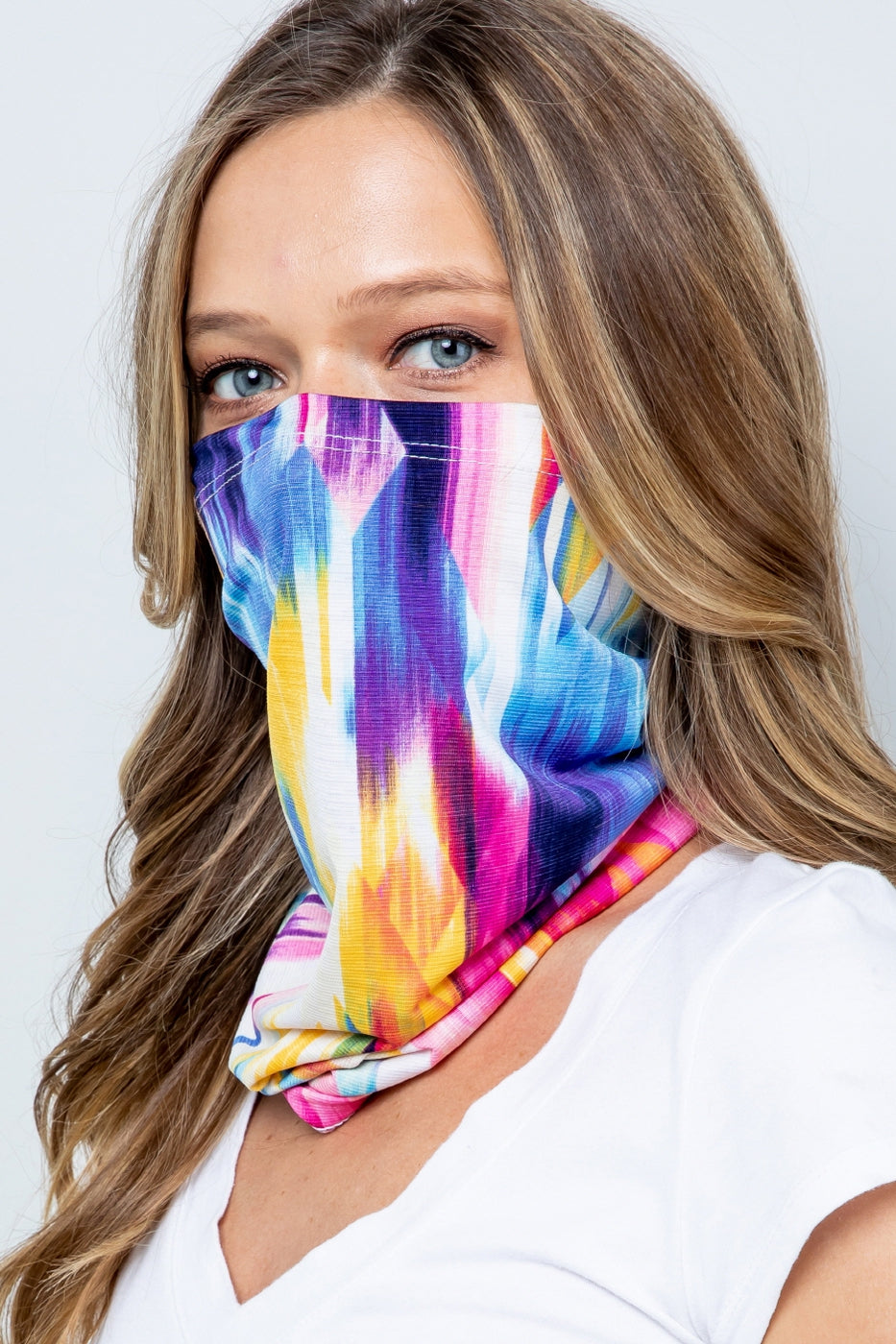 Tie dye print bandanna face mask (gaiter, balaclava mask) Ivy and Pearl Boutique