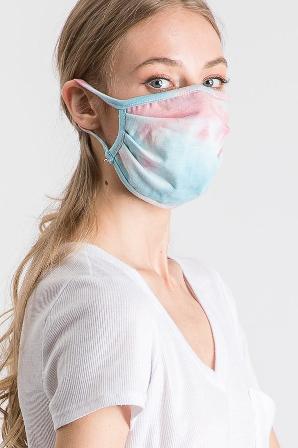 Tie dye double-layer face mask with filter slot Ivy and Pearl Boutique