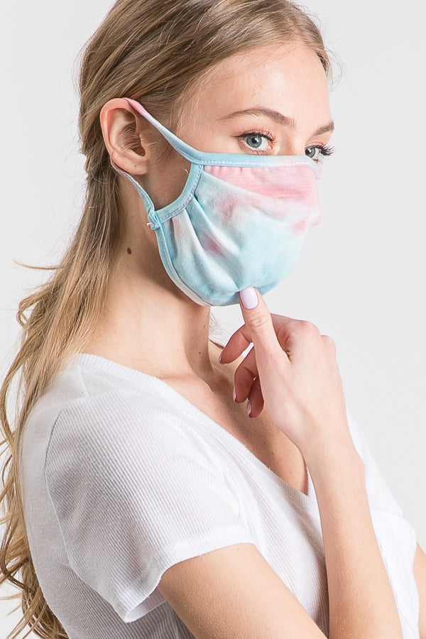 Tie dye double-layer face mask with filter slot Ivy and Pearl Boutique
