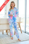 Tie Dye Loungewear Set - Knit Two Piece Longsleeved loungewear  Ivy and Pearl Boutique