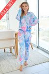 Tie Dye Loungewear Set - Knit Two Piece Longsleeved loungewear  Ivy and Pearl Boutique