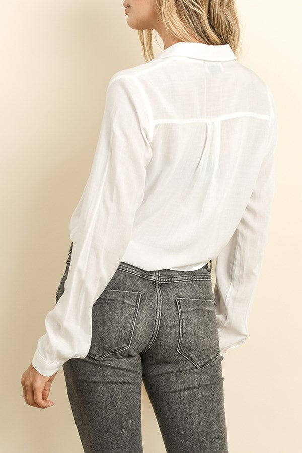 Tie front/back blouse Ivy and Pearl Boutique