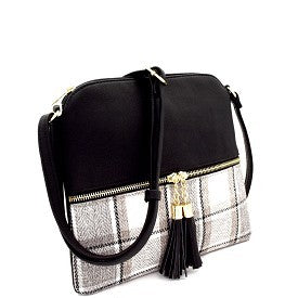 Faux-leather gold-tone interior handbag with front zip pocket Ivy and Pearl Boutique