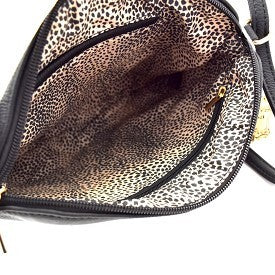 Faux-leather gold-tone interior handbag with front zip pocket Ivy and Pearl Boutique