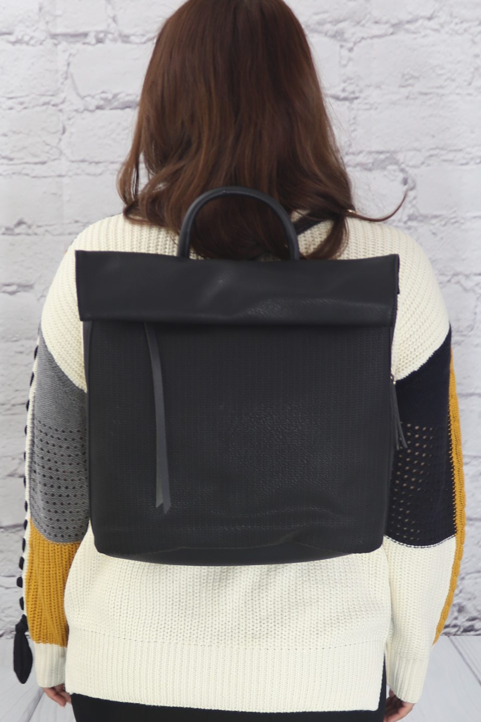 Top Zipper Open/Closure Textured Faux (Imitation) PU Leather Handbag Ivy and Pearl Boutique