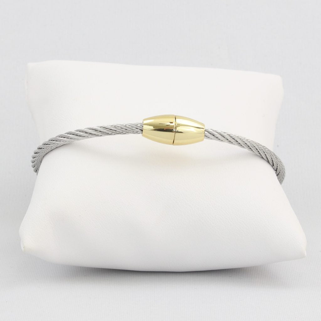 Twisted cable bracelet with square-clusters of diamond-like cubic zirconia stones Ivy and Pearl Boutique