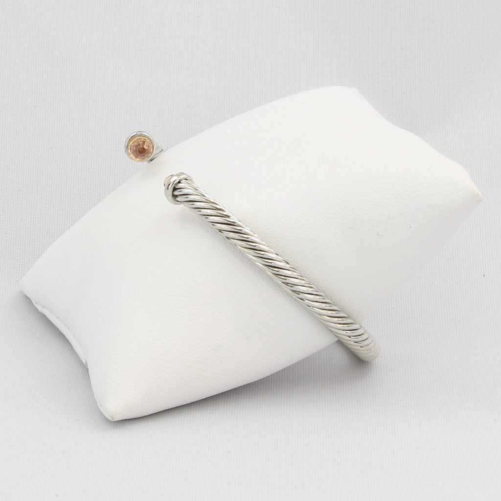 Rope cuff bracelet with colored faceted gemstone Ivy and Pearl Boutique