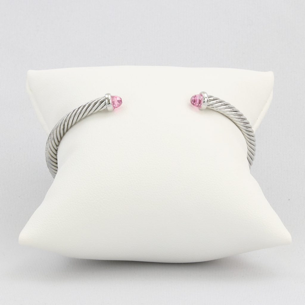 Rope cuff bracelet with colored faceted gemstone Ivy and Pearl Boutique