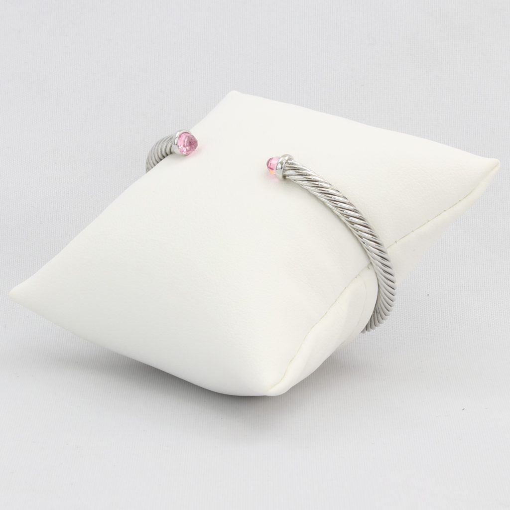 Rope cuff bracelet with colored faceted gemstone Ivy and Pearl Boutique