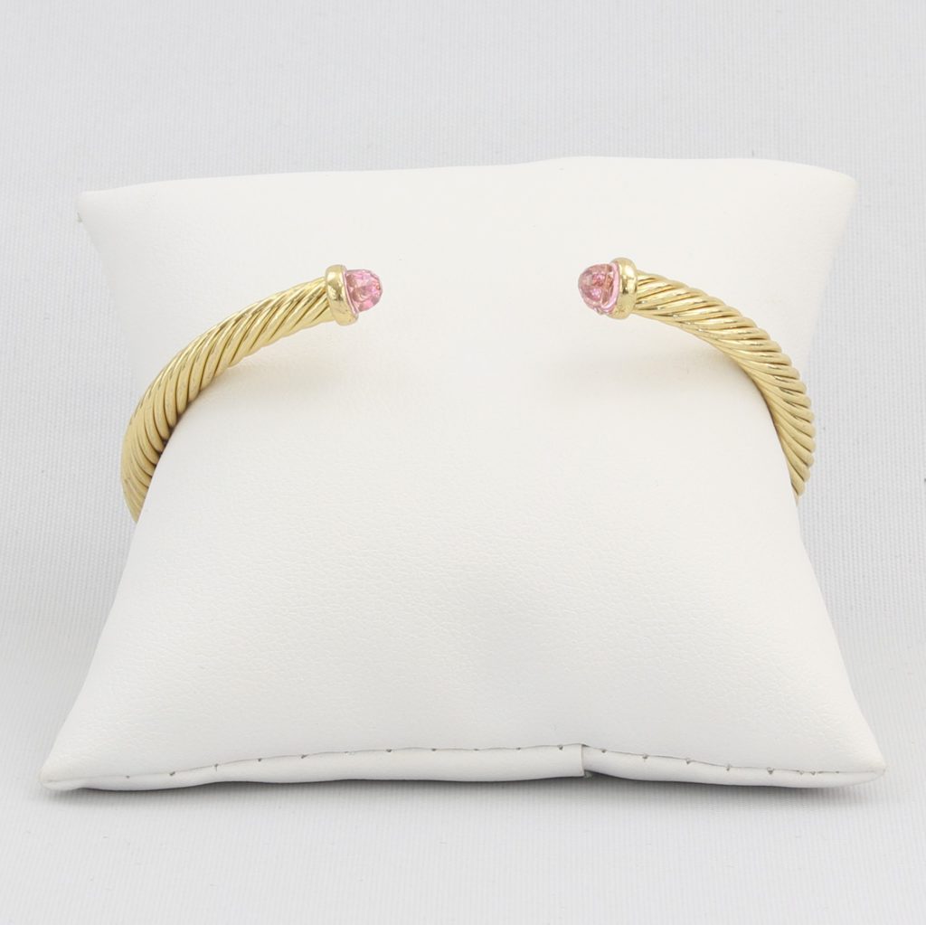 Rope cuff bracelet with colored faceted gemstone Ivy and Pearl Boutique
