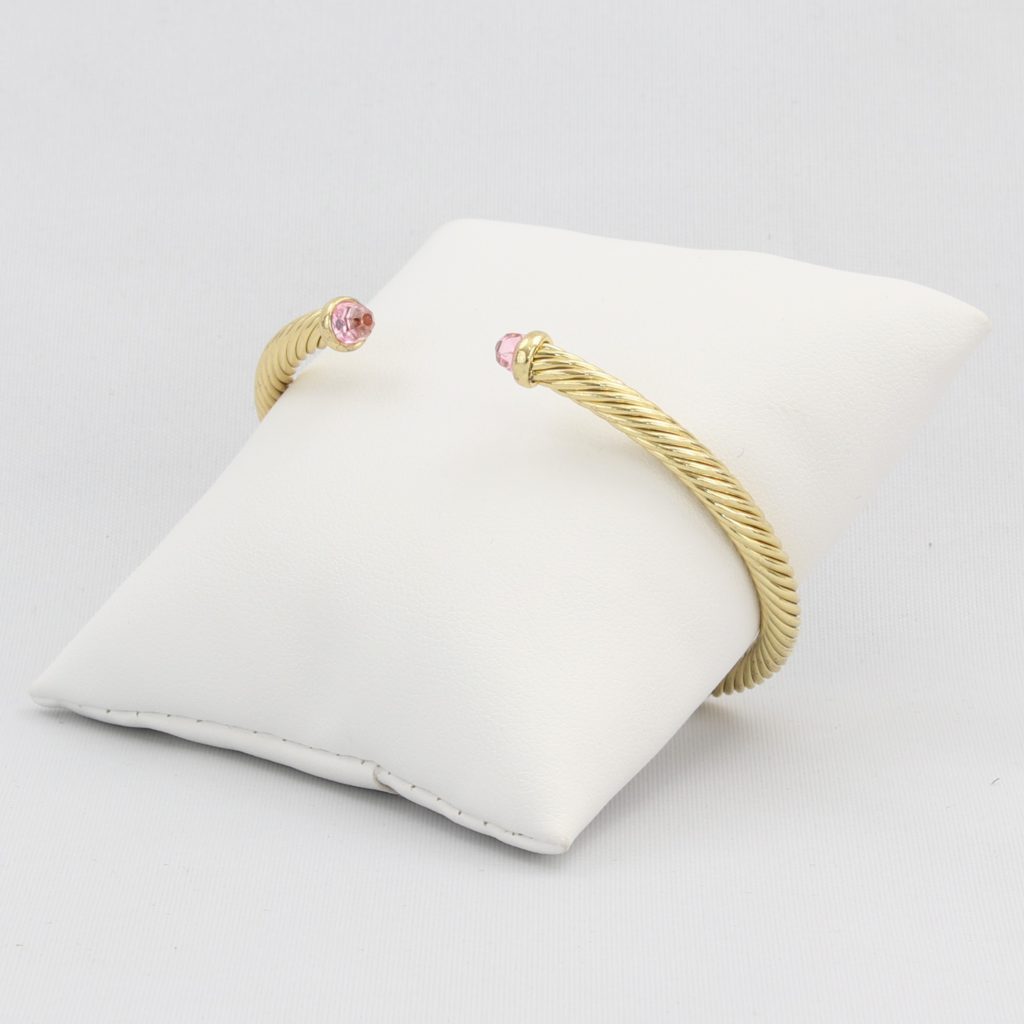 Rope cuff bracelet with colored faceted gemstone Ivy and Pearl Boutique