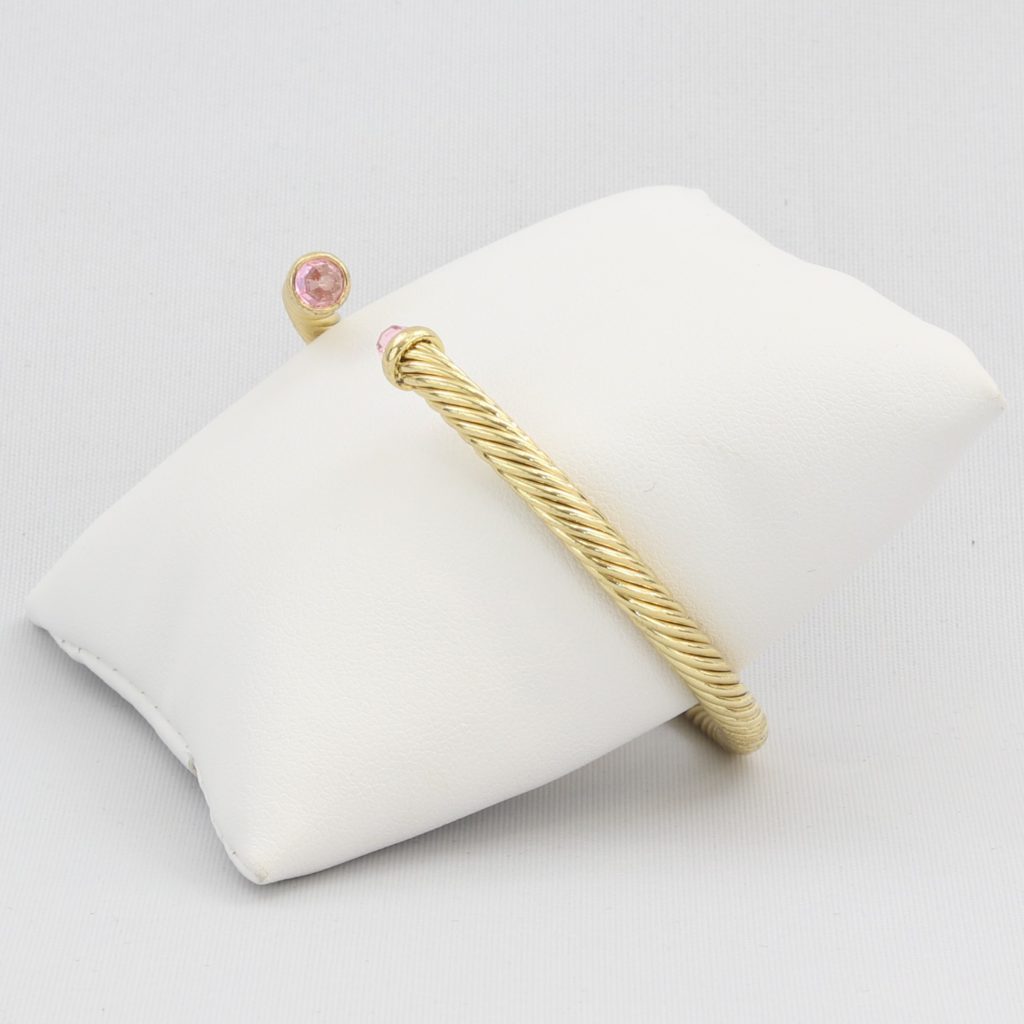 Rope cuff bracelet with colored faceted gemstone Ivy and Pearl Boutique