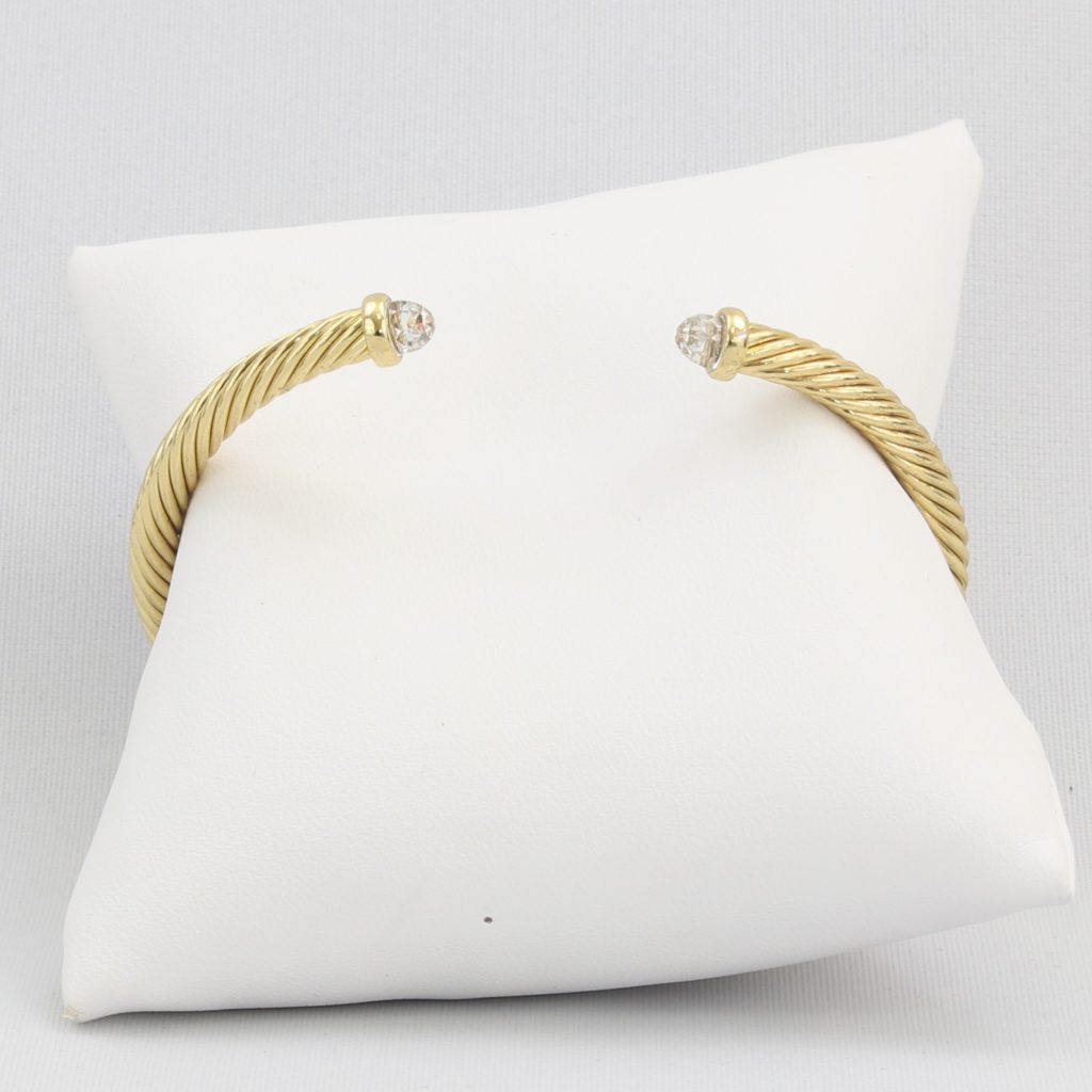 Rope cuff bracelet with colored faceted gemstone Ivy and Pearl Boutique