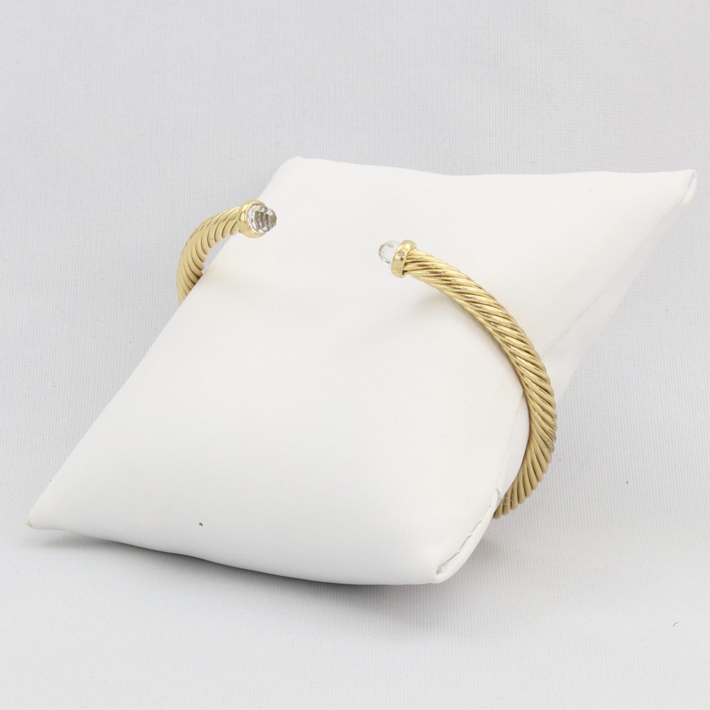 Rope cuff bracelet with colored faceted gemstone Ivy and Pearl Boutique