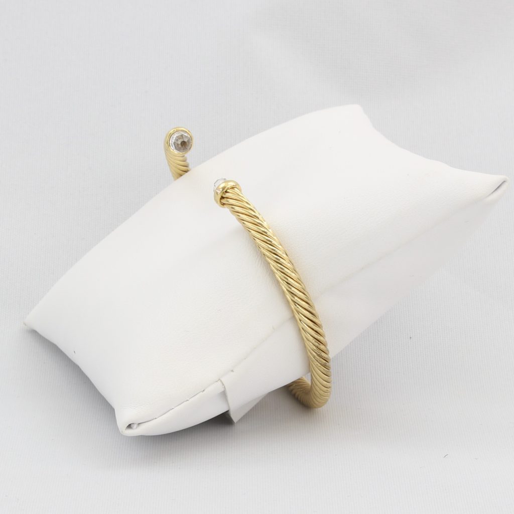 Rope cuff bracelet with colored faceted gemstone Ivy and Pearl Boutique