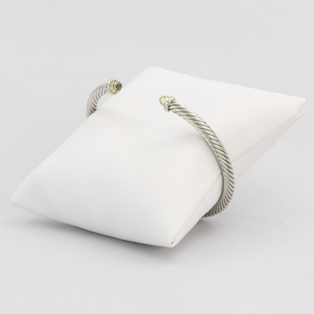 Rope cuff bracelet with colored faceted gemstone Ivy and Pearl Boutique