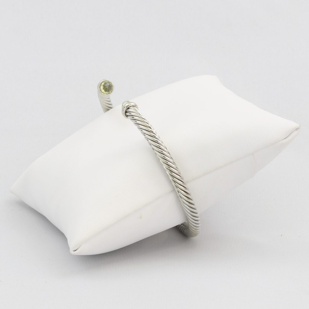 Rope cuff bracelet with colored faceted gemstone Ivy and Pearl Boutique