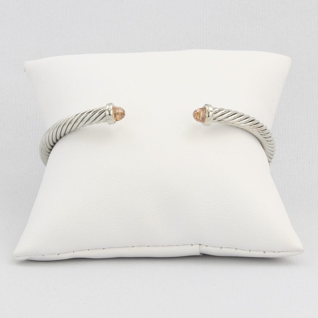 Rope cuff bracelet with colored faceted gemstone Ivy and Pearl Boutique