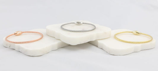 Twisted cable cuff bracelet with magnetic clasp  Ivy and Pearl Boutique Gold