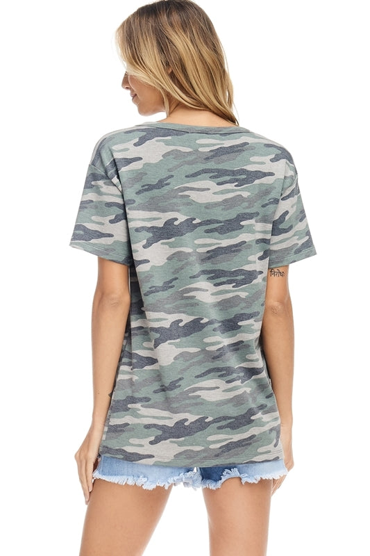 USA stars and stripes graphic V-neck top  Ivy and Pearl Boutique