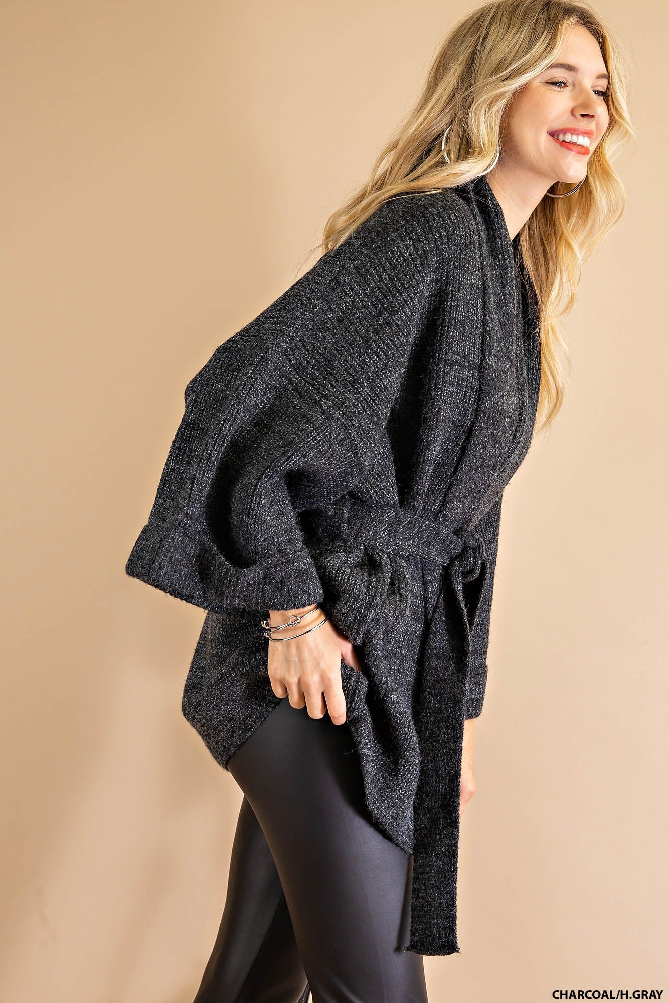 Weekend loungewear knit kimono sweater Ivy and Pearl Boutique