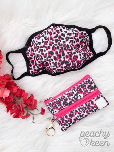 Wild Adventure Leopard Face Mask with Double-Zipper Mini Versi Bag  Ivy and Pearl Boutique