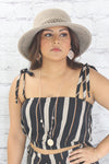 Striped tie shoulder crop top  Ivy and Pearl Boutique