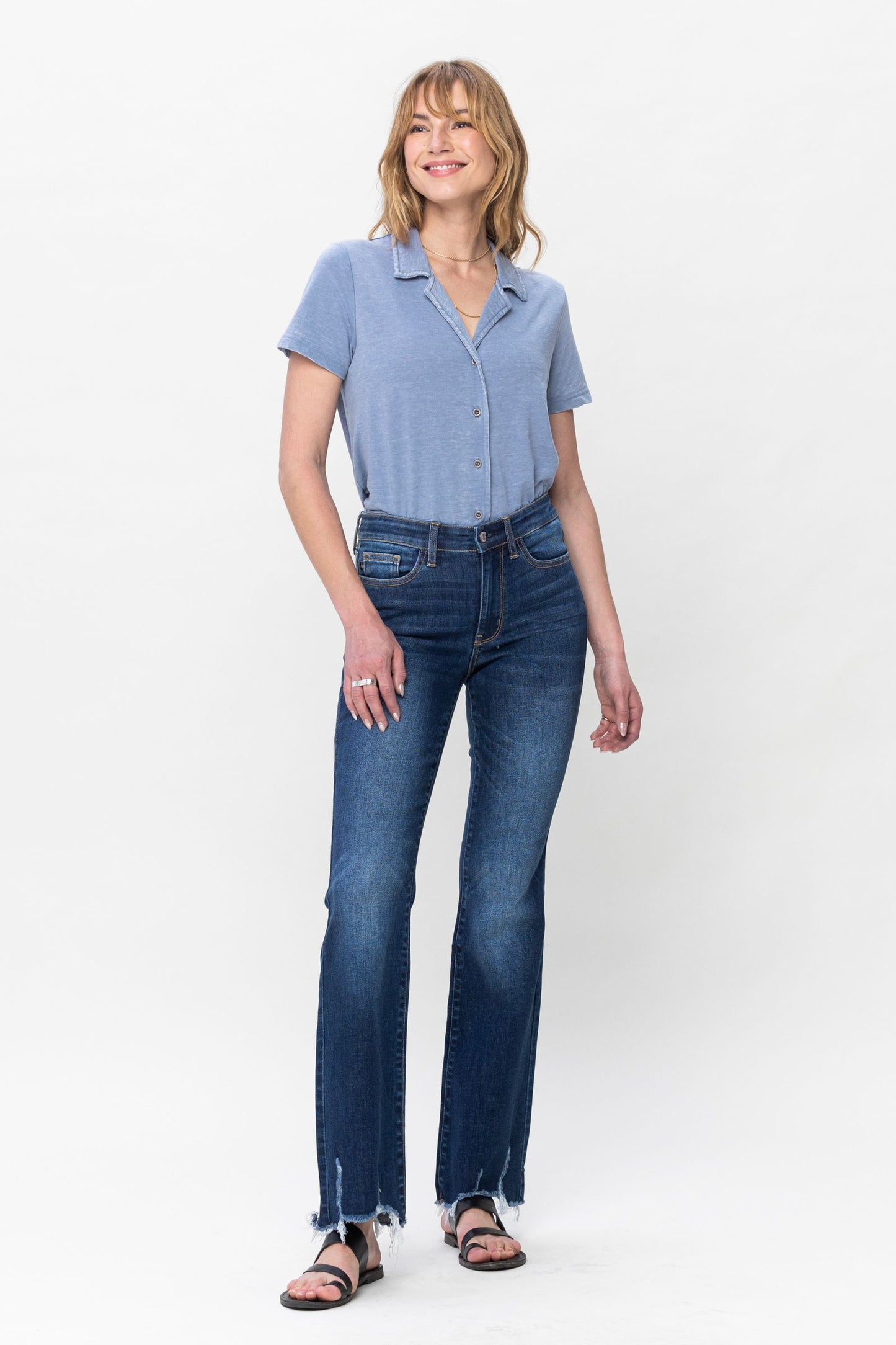 Judy Blue non-distressed hem bootcut stretchy jeans