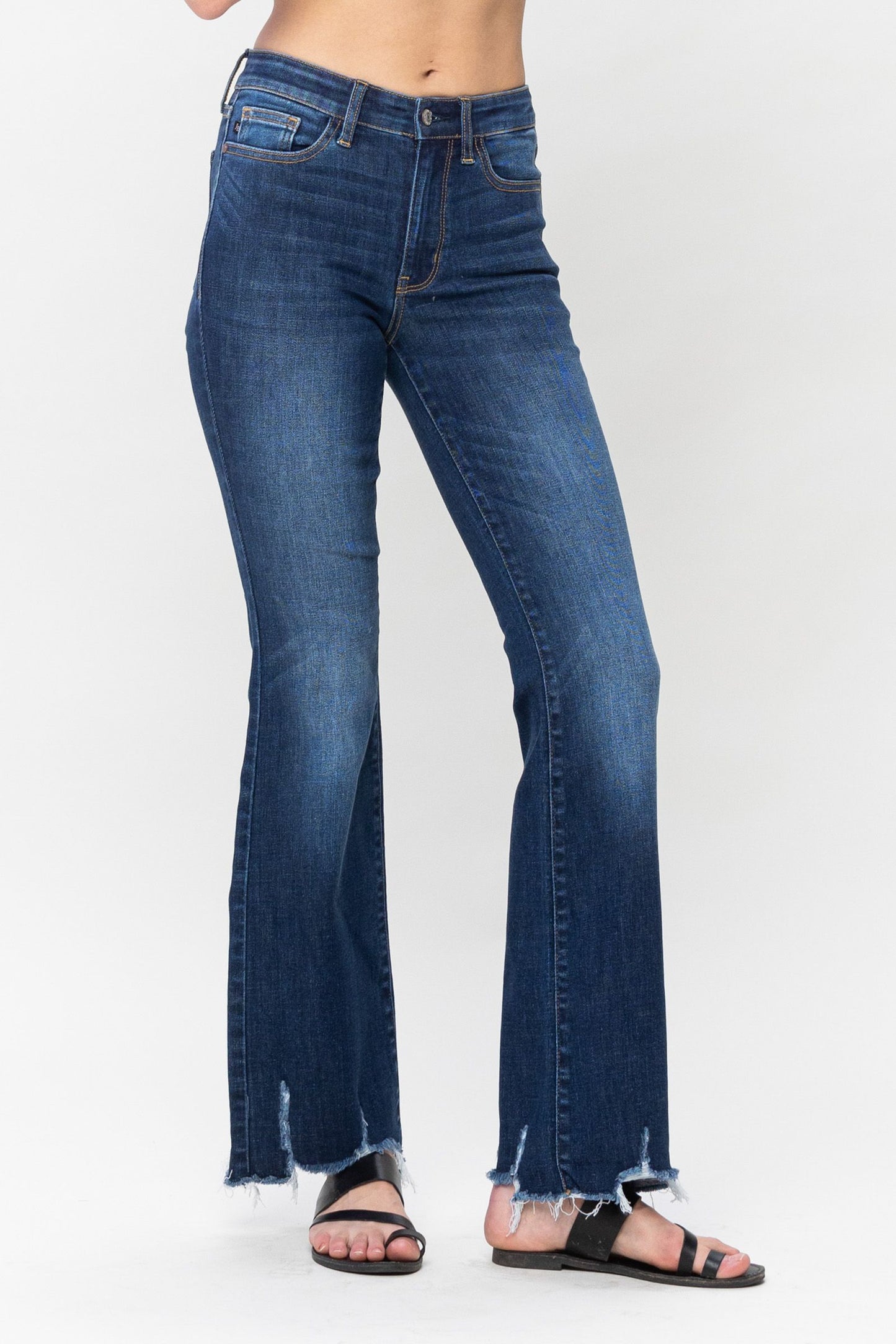 Judy Blue non-distressed hem bootcut stretchy jeans