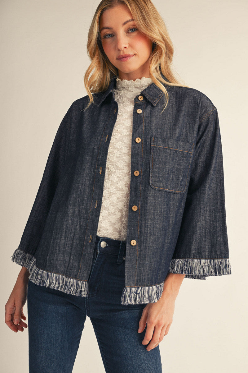 Lightweight dark denim color jacket