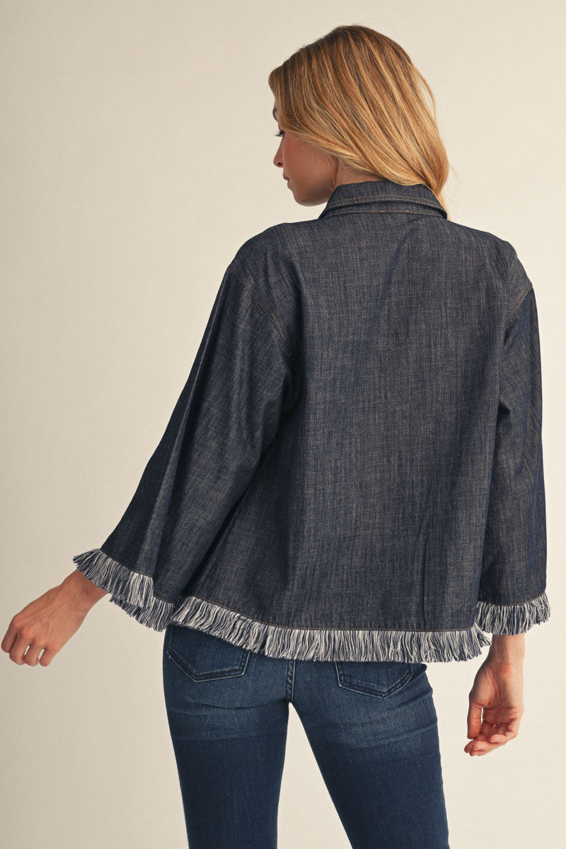Lightweight dark denim color jacket