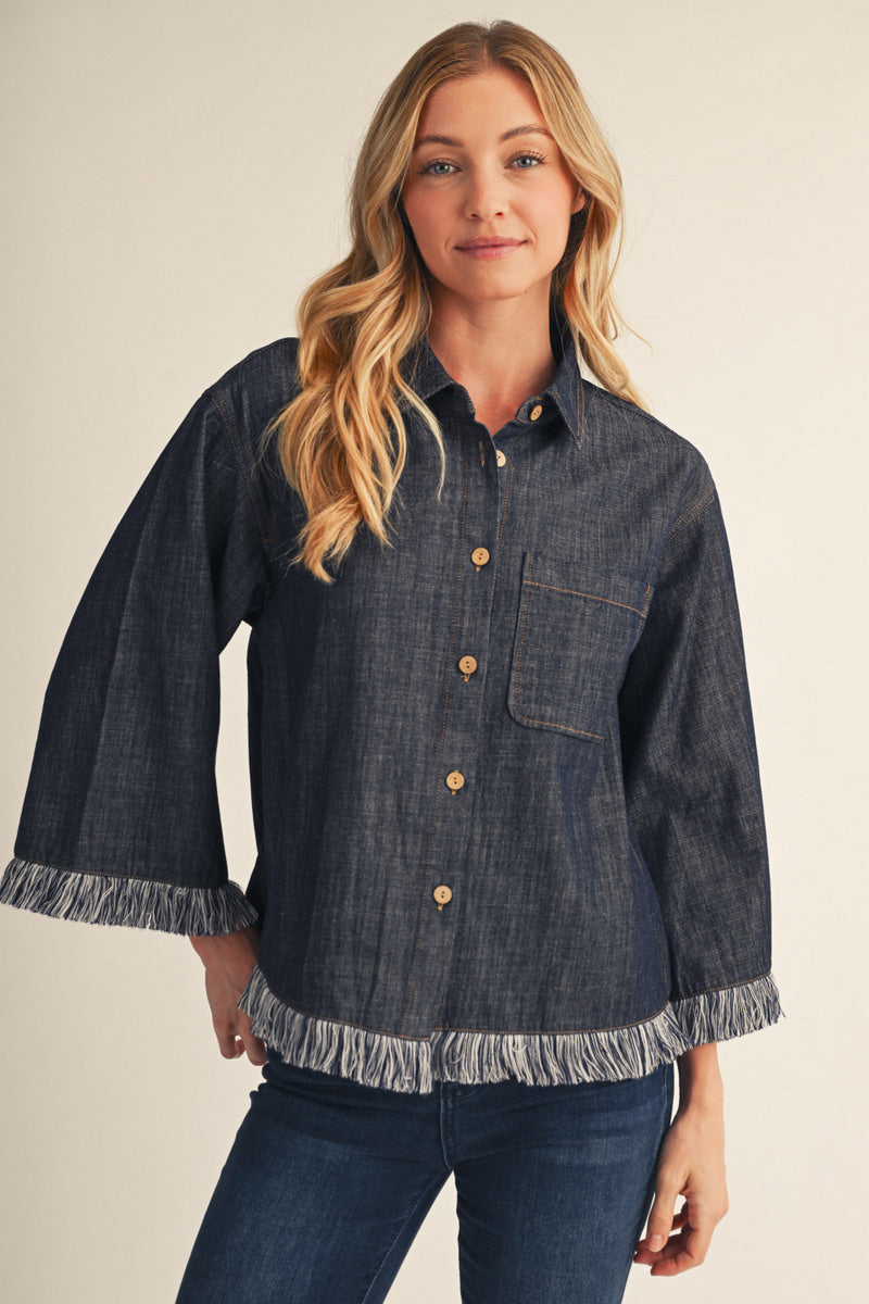 Lightweight dark denim color jacket