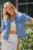 Short Puff Sleeve Denim Jacket ✨