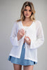 Front tie open knit crochet cardigan