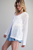 Front tie open knit crochet cardigan