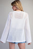 Front tie open knit crochet cardigan