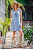 Snow washed ruffled neck mini dress