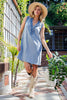Snow washed ruffled neck mini dress