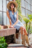 Snow washed ruffled neck mini dress
