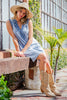 Snow washed ruffled neck mini dress
