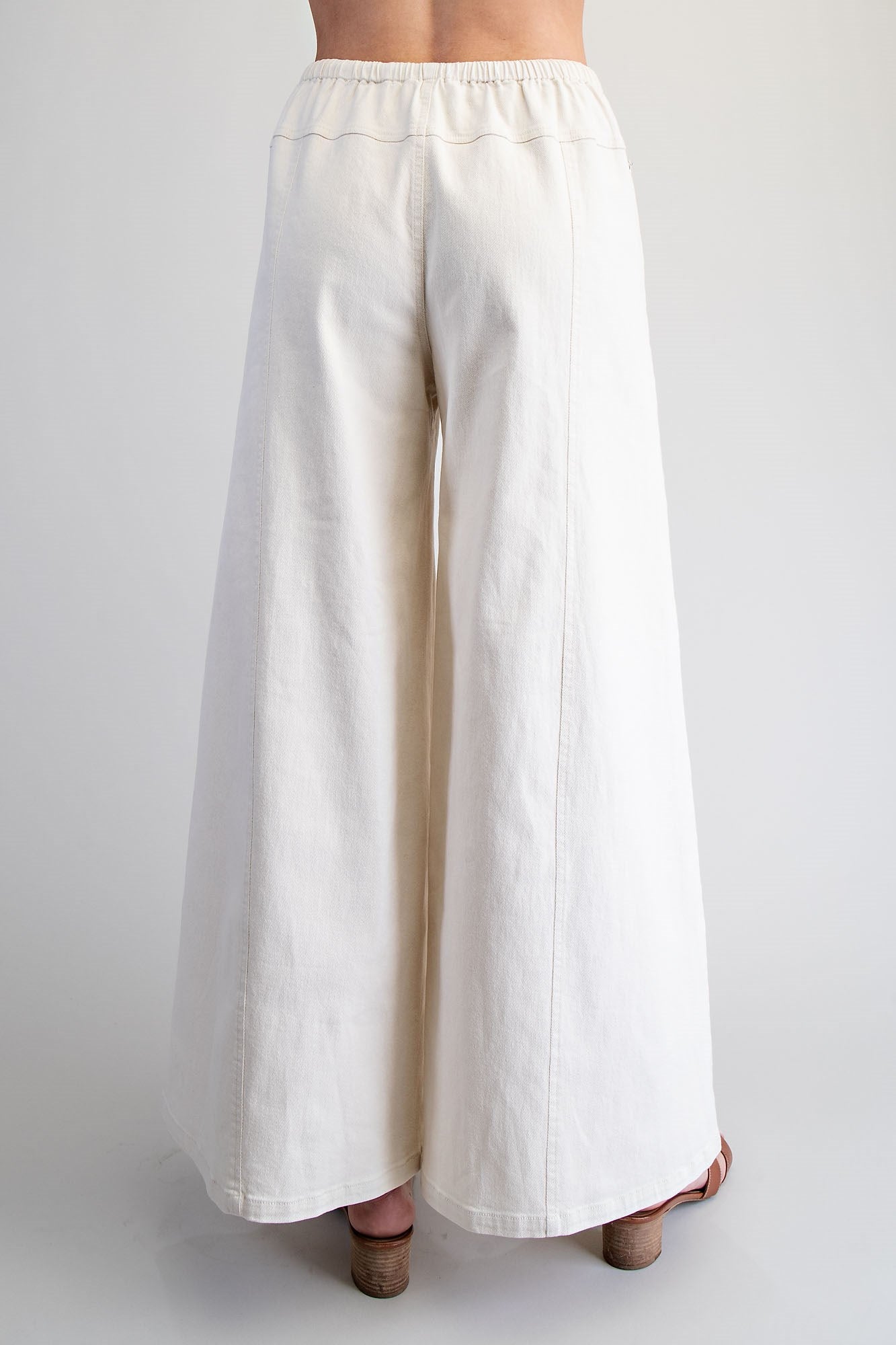 Mineral wahsed waist tie wide leg pants