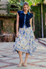 Floral Print Handkerchief Hem Midi Skirt