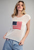 Stars & Stripes Knit Cap Sleeve Top