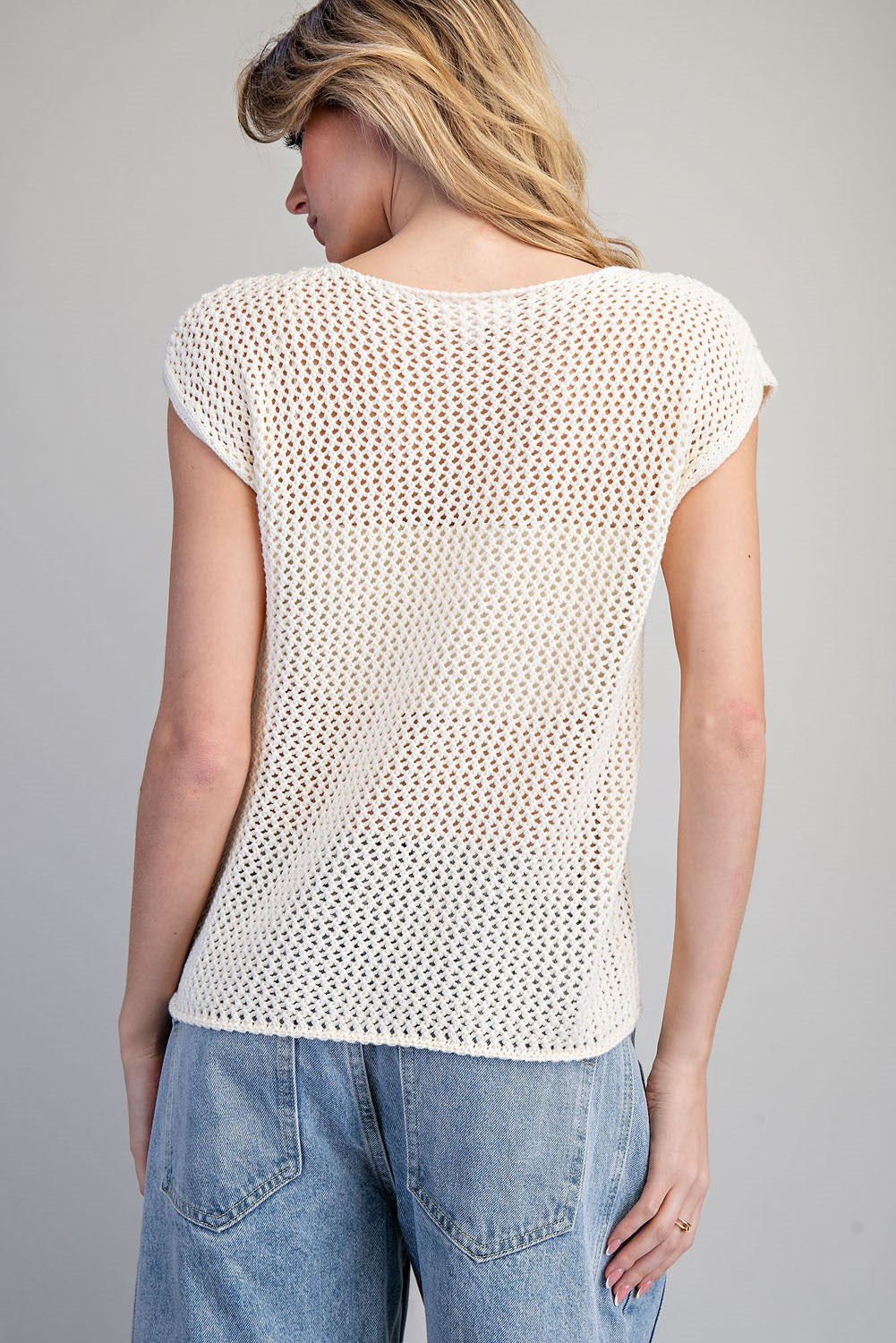 Stars & Stripes Knit Cap Sleeve Top