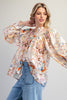 Button down paisley printed blouse with buttoned cuffs