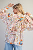 Button down paisley printed blouse with buttoned cuffs