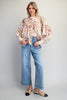 Button down paisley printed blouse with buttoned cuffs