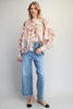 Button down paisley printed blouse with buttoned cuffs